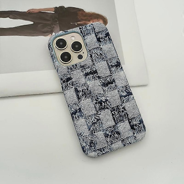 iPhone 15 Pro -puhelimen tukkukotelo, farkkukuvioinen PU-nahka + PC-puhelinkuori teinitytöille ja naisille