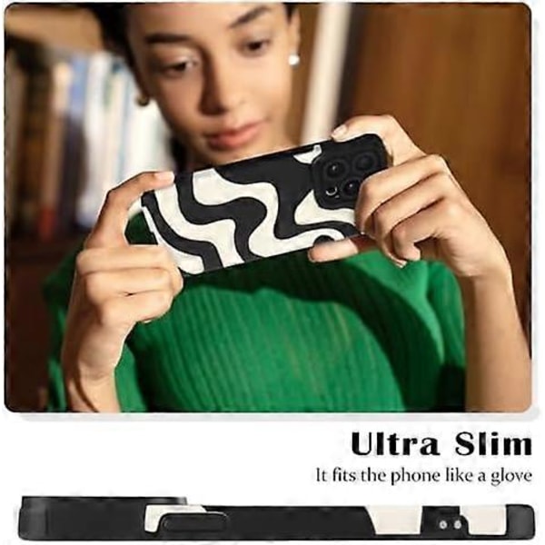 iPhone 15 Pro Max Skal, Sött Zebra Vågmönster Design Skal för Kvinnor Flickor Mjuk TPU Stötfångare Anti-Repor Stöttåligt Fullständigt Kameraskydd Skal