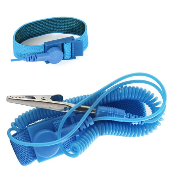 Antistatiskt ESD-armband, justerbart, blått