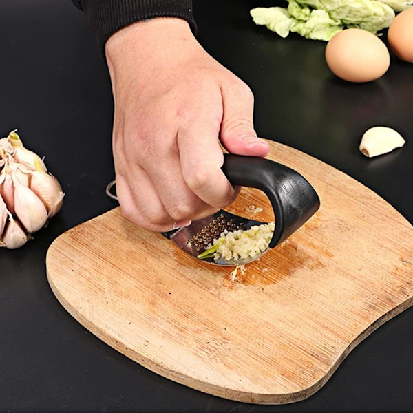 Rustfrit stål hvidløgspresse sort
