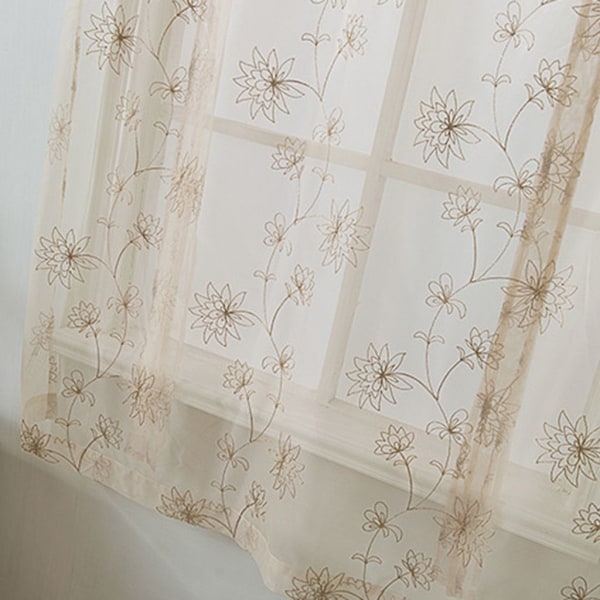 Polyester Blomstertrykk Drapering Korte Gardiner For Hjemmeinnredning