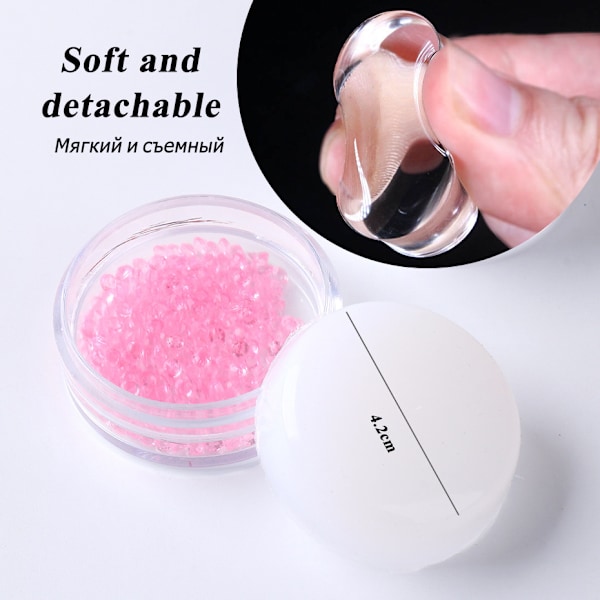 Neglekunststempel, transparent mykt klart stempel white
