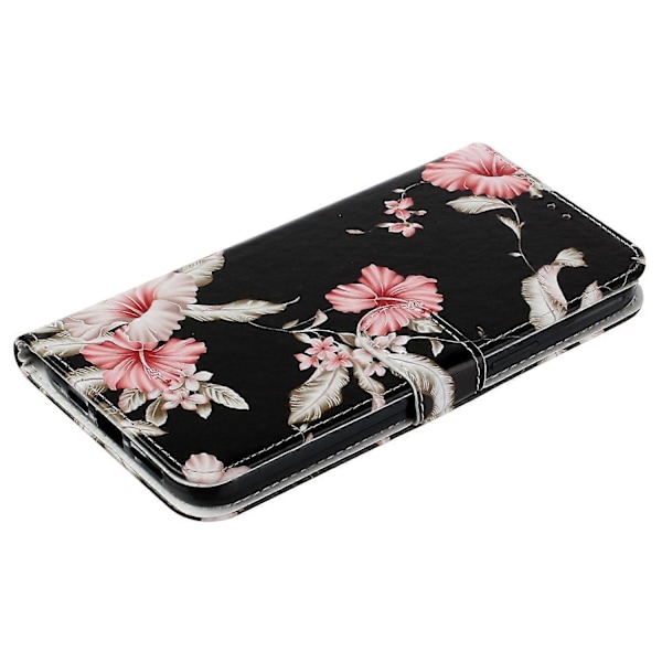PU-læder telefoncover med mønsterprint, stativ og pung til iPhone 15 Pro Max