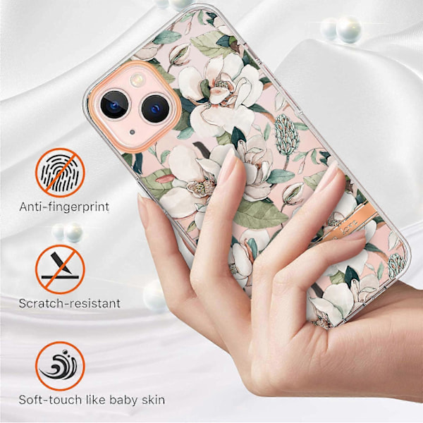 För iPhone 13 Blommor och Växter Serie IMD TPU Mobilskal