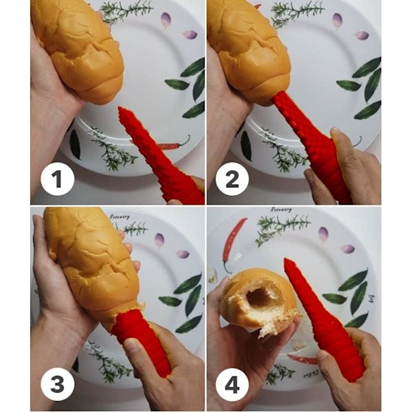 Hotdogbrød-bor Perfekt til grill og BBQ, Ideel størrelse til pølser og andre slags pølser Red