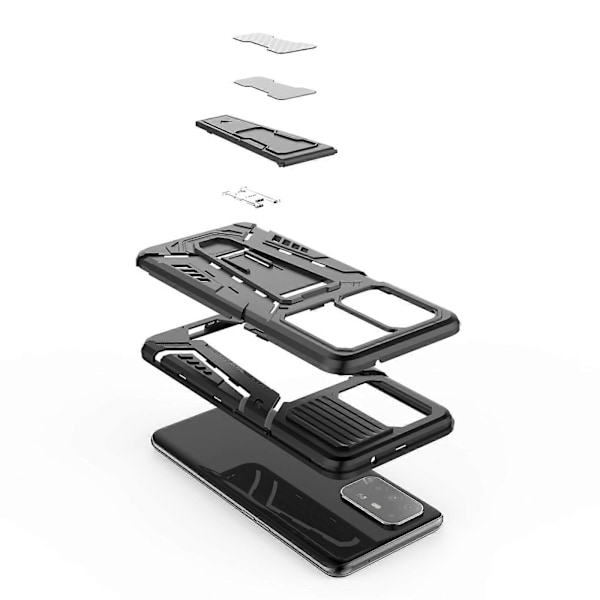 Til OPPO F19 Pro+ 5G War Chariot Series Armor All-inclusive Stødsikkert PC + TPU Beskyttelsesetui med Usynlig Holder