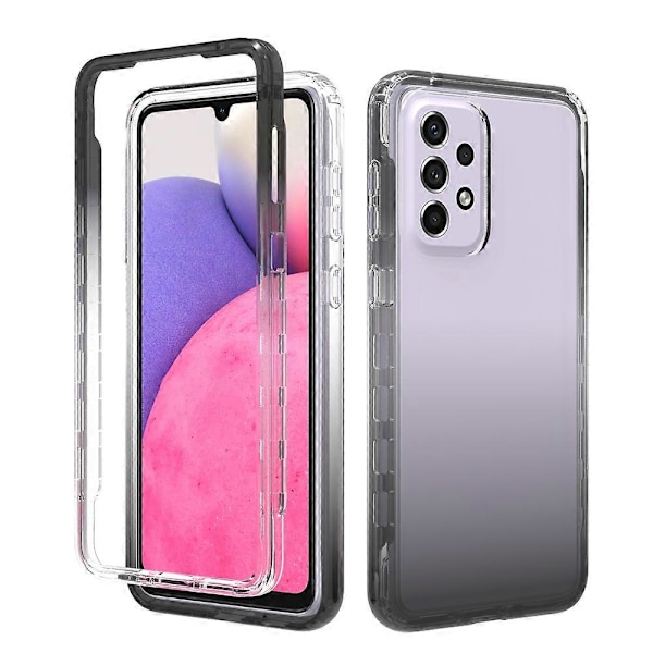 För Samsung Galaxy A33 5G Transparent Tvåfärgad Gradient PC + TPU Telefonfodral