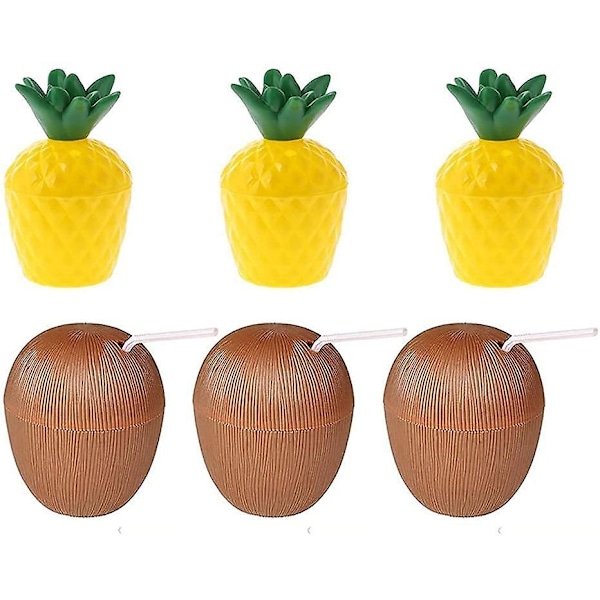 6 stk. Bar Tiki Kopp Personlig Hawaiian Coconut Cocktail Kopp