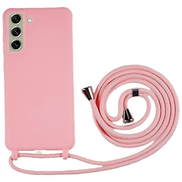 Samsung Galaxy S21 FE 5G iskunkestävä takakuori joustava TPU-puhelinkotelo kaulanauhalla