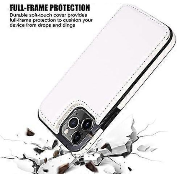 2 stk. Wallet Case Kompatibel med iPhone 12 Pro/12, slankt beskyttelsesetui med kortholder, PU læder etui med stativ og kortpladser med en skærmbeskytter