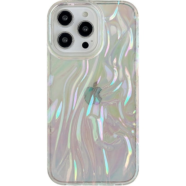 Caseative Skal för iPhone 14 Pro Max, Plisserad Vatten Ripple Krom Vågmönster Mjukt Kompatibelt med iPhone Skal