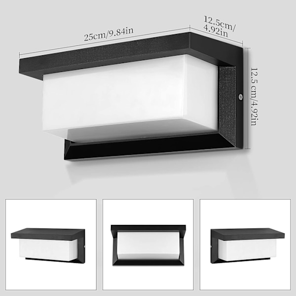 Udendørs væglampe, 18W LED udendørs lampe til have og terrasse