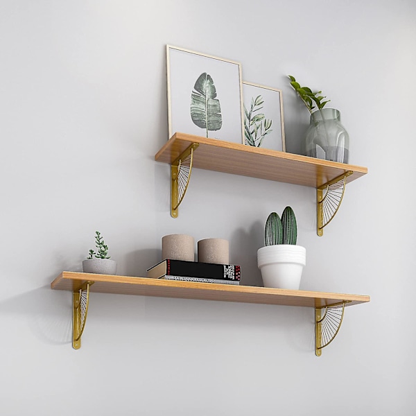 2 stk. metalhyldeknægte, minimalistiske vægmonterede hylder