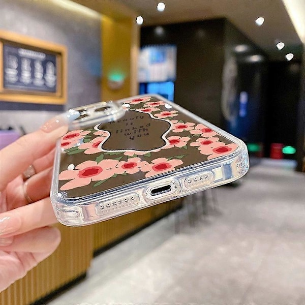 För iPhone 15 Pro Max Mobilskal Mönsterdesign Spegelyta Akryl+TPU Mobilskal
