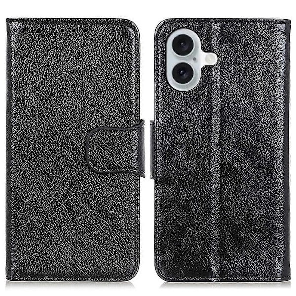iPhone 16 Plus -kotelo Nappa-pintainen halkaistu nahkalompakko Folio Flip -puhelinkotelo