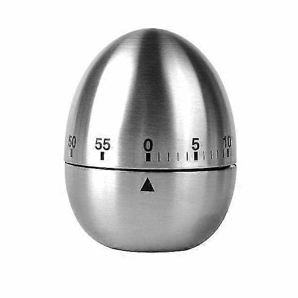 Mekanisk kjøkkentimer eggklokke rustfritt stål sølv