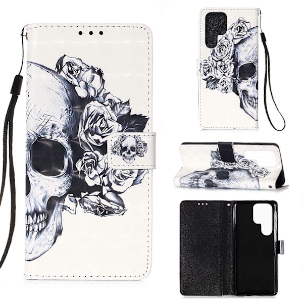 Til Samsung Galaxy S23 Ultra 5G 3D Maleri Horisontal Flip Læder Telefon Cover
