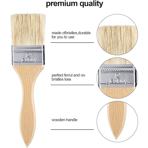 6-pakks Flat Brush Set Profesjonell For Beis Binder Stoffmaling