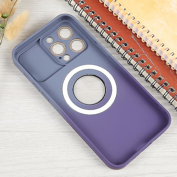 Til Iphone 14 Pro Gradient Silikone Stødsikkert Magsafe Telefoncover Med Linsefilm