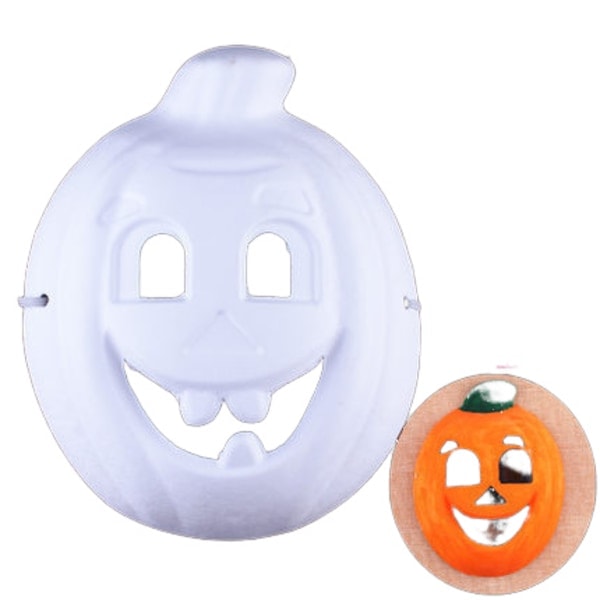 Halloween barnmask vit handmålad pulpmask barnmålningsmask vit embryo färgningsmask pumpa pumpkin