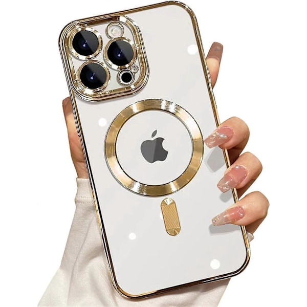 1 KPL iPhone 16 Pro Max MagSafe -kotelo kameran linssinsuojalla, täysi suoja kirkas magneettikotelo yhteensopiva MagSafe Elegant Anti-Scratc -kotelon kanssa