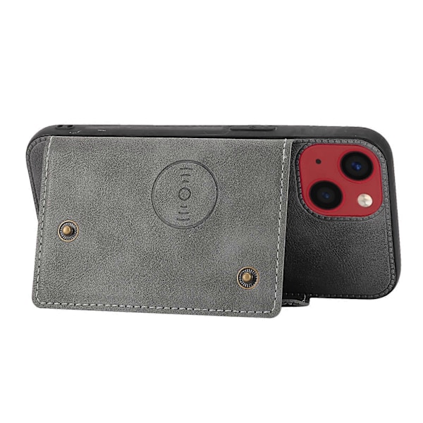 iPhone 14 Plus -puhelimelle tuplalukollinen korttipaikallinen PU+TPU-puhelinkotelo