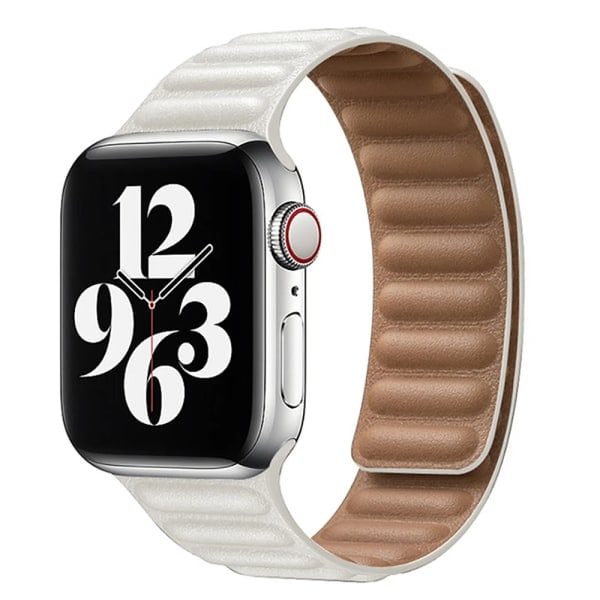 Nahkaranneke Apple Watch -rannekkeeseen 45mm 41mm 44mm 40mm Alkuperäinen magneettinen Loop Link -rannekoru iWatch Ultar2 49mm 9 8 7 6 SE 3 42mm Starlight Starlight
