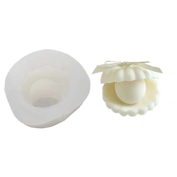 Perle Skals Form Stearinlysfremstilling 3D Aromaterapi Form