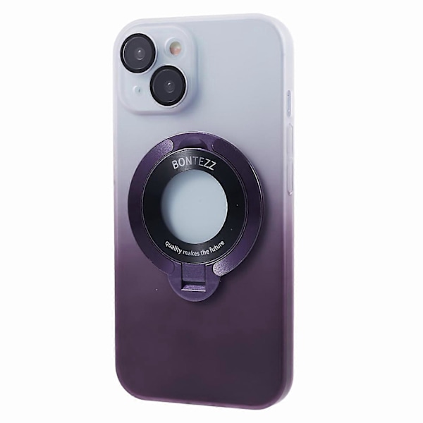 VOERO Hårt PC-skal för iPhone 15 Plus Hud-Touch Ställ Telefonskal Kompatibelt med MagSafe