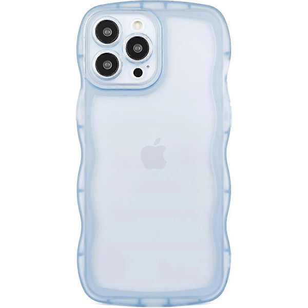 Kompatibel med iPhone 15 Pro Max Skal 2023 6.7 \", Sött Kawaii Lockig Vågformad Ram Mjukt Silikon Stöttåligt Skyddande Telefonskal för Kvinnor Flickor