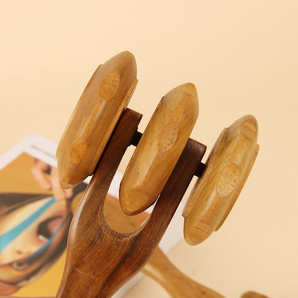 Ryg Push Back Massage Roller, Ben Tre-hjulet Stick