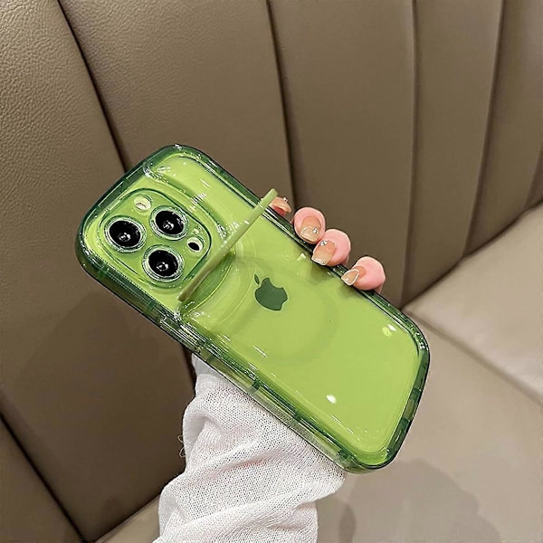 Ownest Yhteensopiva iPhone 13 Pro Max -kotelon kanssa, jossa on kirkas jalusta, luova suojakotelo kameran pidikkeellä TPU Slim iskunkestävä viileä Pho