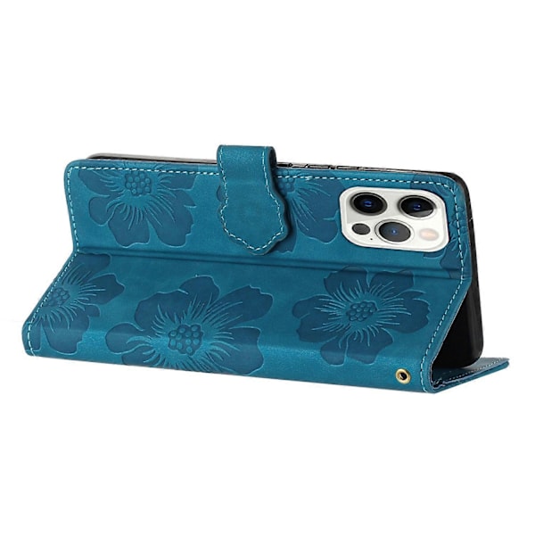 Blomstrende blomster flip læder telefoncover til iPhone 16 Pro Max