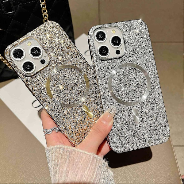 iPhone 13 Pro magneettikotelo TPU+PC Glitter Sparkling -galvanointi puhelinkuori