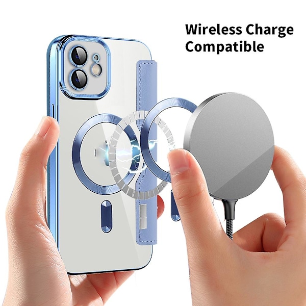 För iPhone 13 Shield Magsafe RFID Stöldskydd Rombleder Fodral