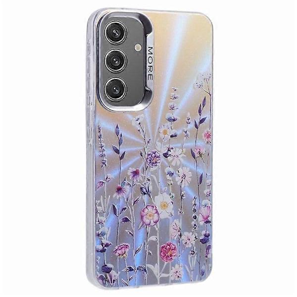 Skal för Samsung Galaxy S25+(Plus) PC + TPU Skyddande Mobilskal Laserskuret Blommönster