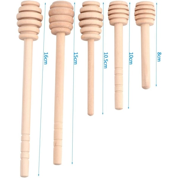50 stk. Husholdnings Træ Mini Marmelade og Honning Rørpinde (8cm)