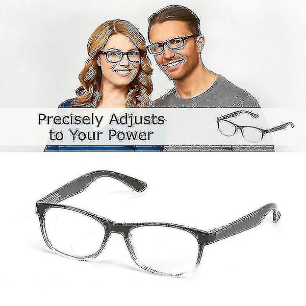 En elektrisk lesebrille som automatisk justerer multifokal rekkevidde