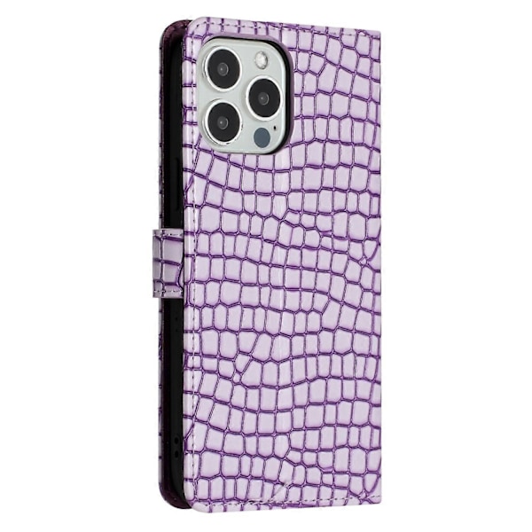 Telefonfodral i läder med krokodilstruktur för iPhone 16 Pro Max