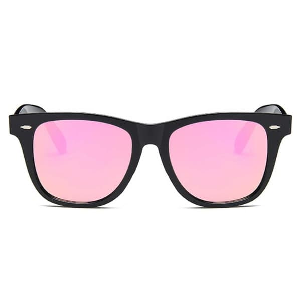 Sorte Wayfarer Solbriller Pink Mirror Linse Sort