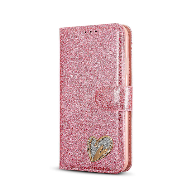 Glitterpuder Kärlek Läder Telefonfodral för iPhone 11