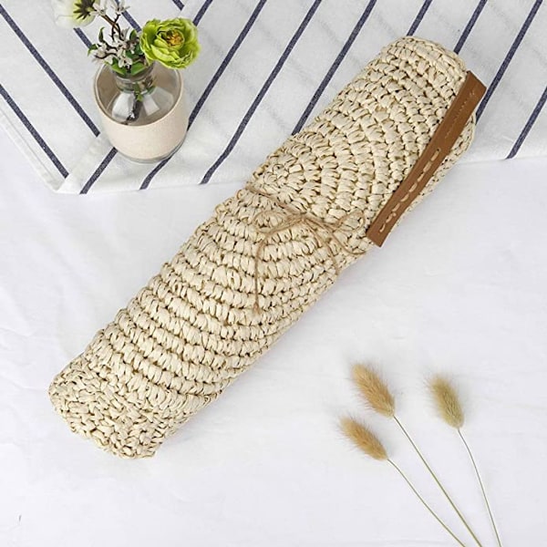 Halmstrandtaske sommer strandtaske rund