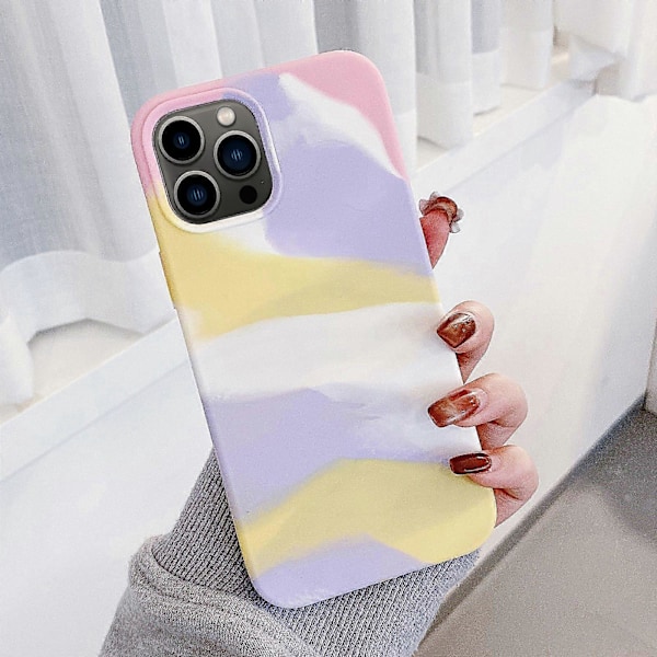 Färgglatt flytande silikonskal för iPhone 13 Pro Max