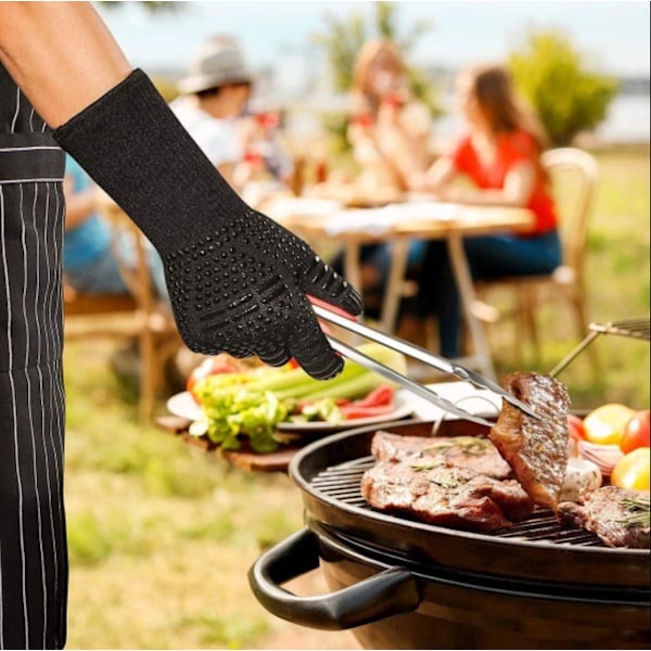 BBQ-hanskat, lämmönkestävät jopa 800 °C:seen uuninhanskat
