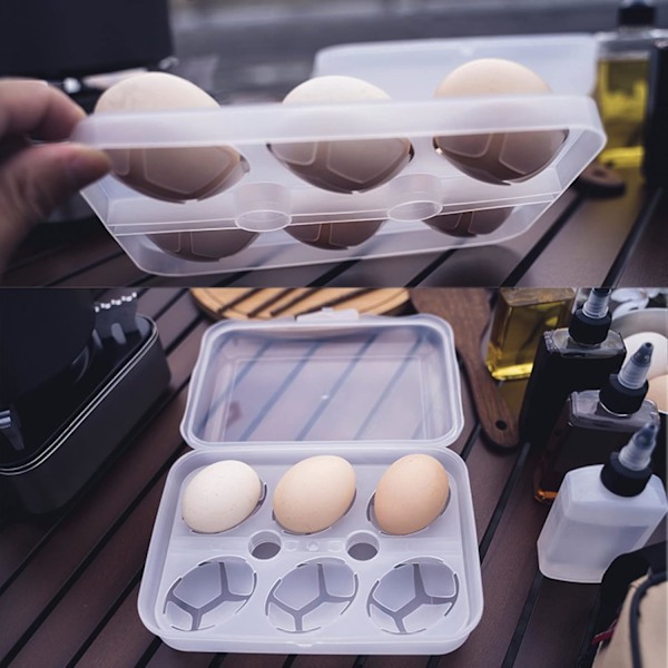 Ägghållare med 6 Fack, Äggförvaringslåda i Plast Läcksäker Stötsäker Skydd för Camping Picknick Resor Kök Kylskåp Utomhus