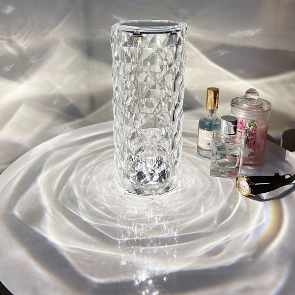 LED skrivebordslampe krystal, diamant sengelampe, roseformet stemningslampe
