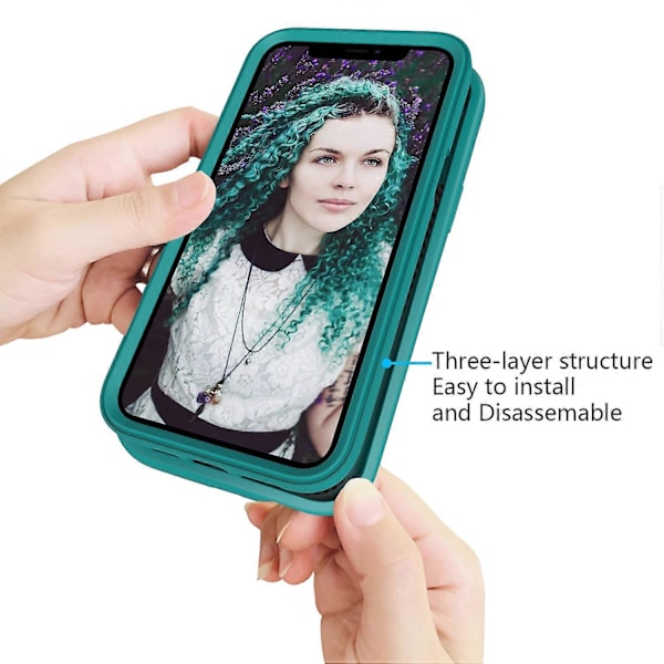For iPhone 14 Plus Bølgemønster 3 i 1 Silikon + PC Støtsikkert Telefondeksel