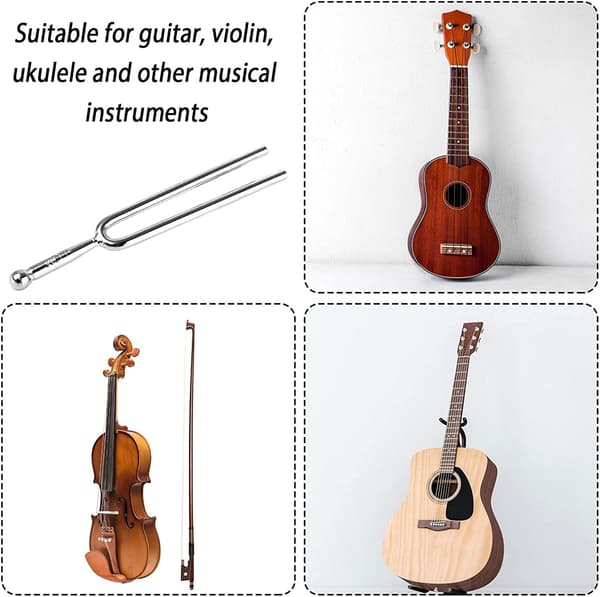 3 stemmegafler i aluminiumslegering til violin (sølv)