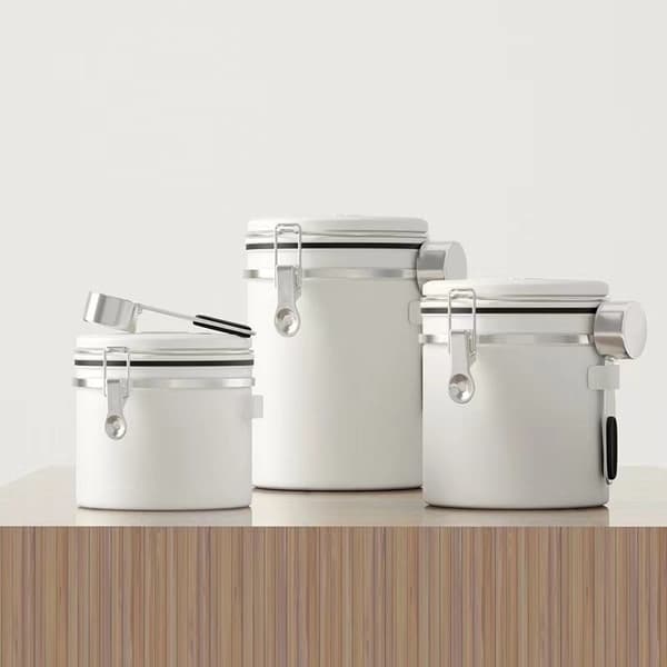Kaffebokser, forseglede kaffebeholdere, rustfritt stål white