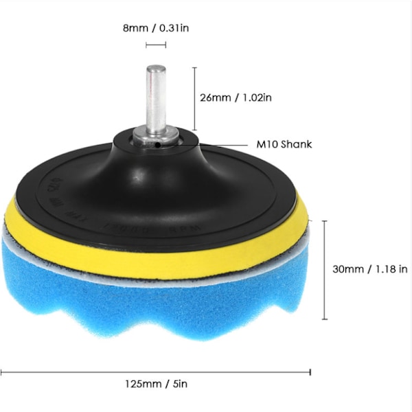 Bilslipningsdynor, 5\" 125Mm, 7 Stk